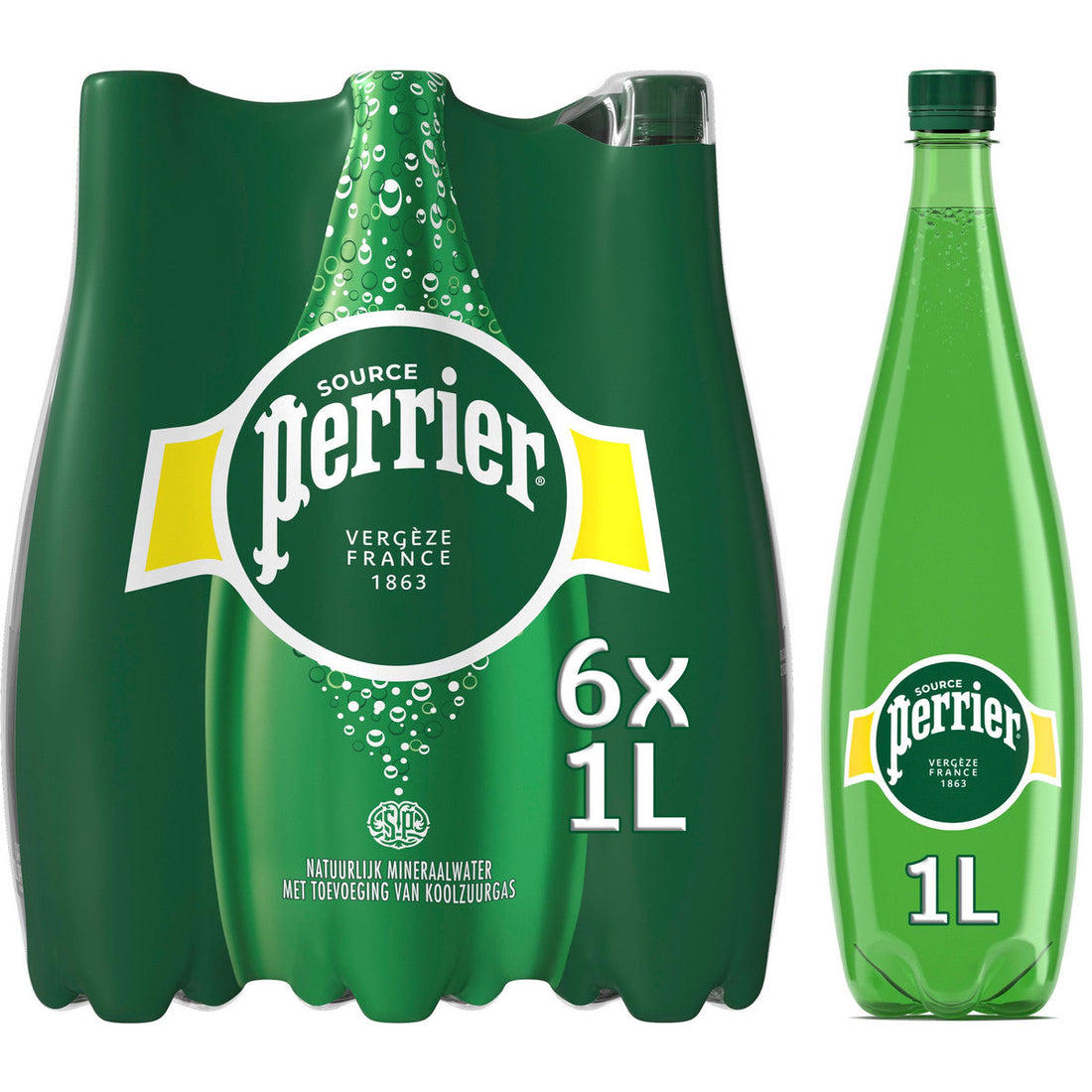 Perrier Eau Minérale Naturelle Gazeuse Pack 6x1L