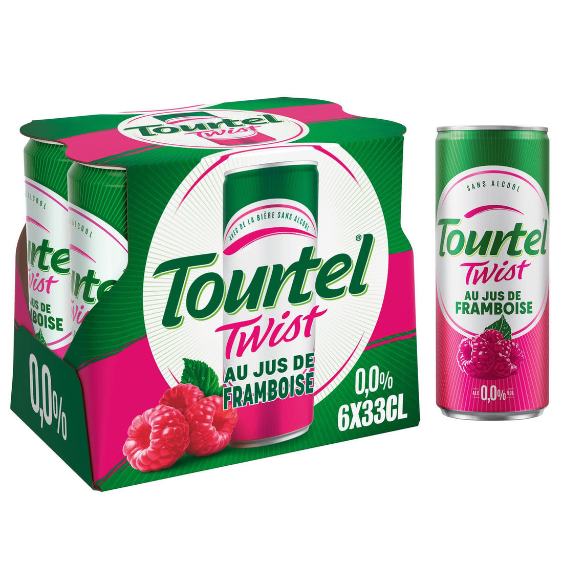 Tourtel Bière Twist Sans Alcool Aromatisée Framboise Pack 6x33cl